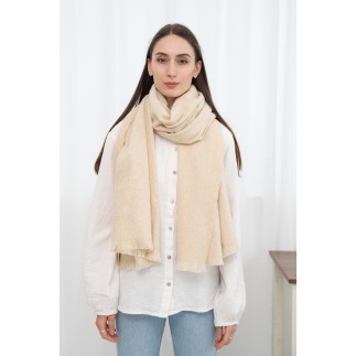 Echarpe petits carreaux beige