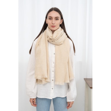 Echarpe petits carreaux beige