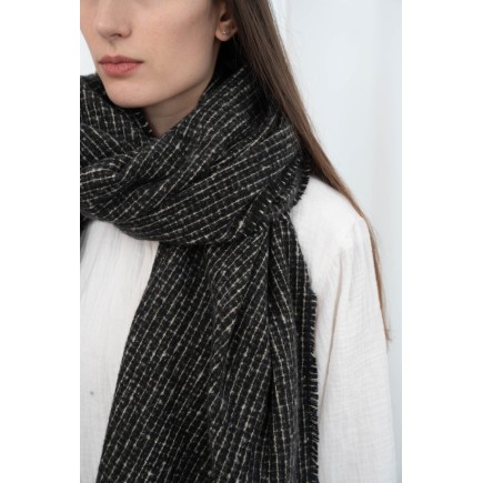 Echarpe petits carreaux noir