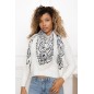 Echarpe carré Paisley blanc