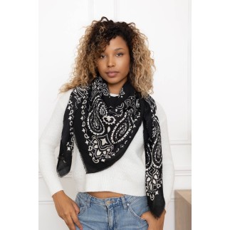 Echarpe carré Paisley noir