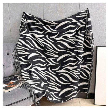 Echarpe carré zèbre blanc