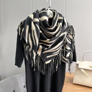 Echarpe carré zèbre beige