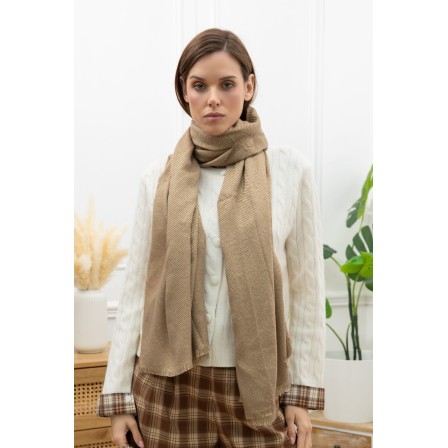 Echarpe lurex brillante camel