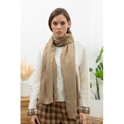 Echarpe lurex brillante camel