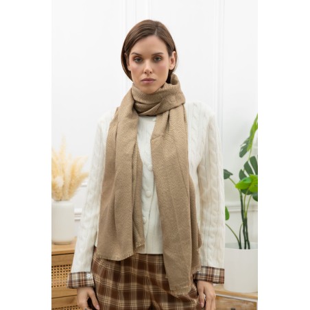 Echarpe lurex brillante camel