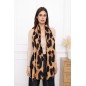 Echarpe laine léopard camel