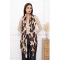 Echarpe laine léopard beige
