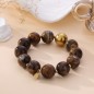 Bracelet pierres rondes marron