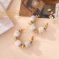 Boucles d'oreilles pierres carrées beige