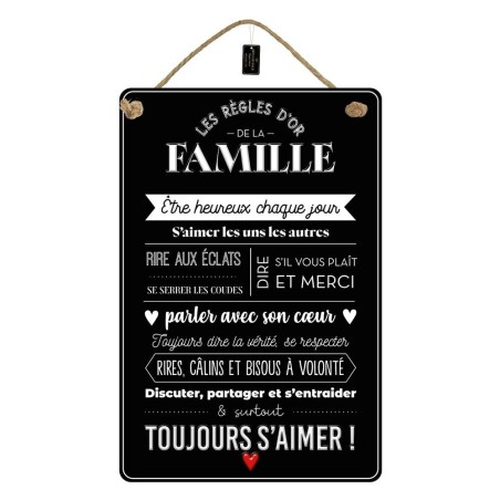 Plaque Metal 40x60 Regle De La Famille
