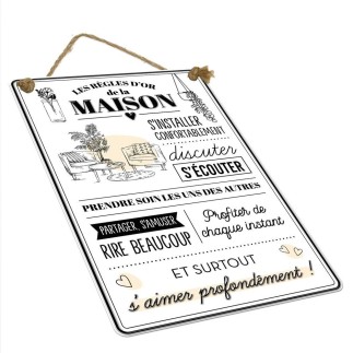 Plaque Metal 40x60 Regle De La Maison