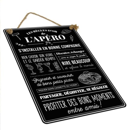 Plaque Metal 40x60 Regle De L'Apero