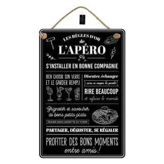 Plaque Metal 40x60 Regle De L'Apero