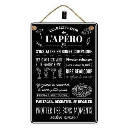 Plaque Metal 40x60 Regle De L'Apero