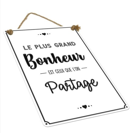 Plaque Metal 40x60 Le Plus Grand Bonheur