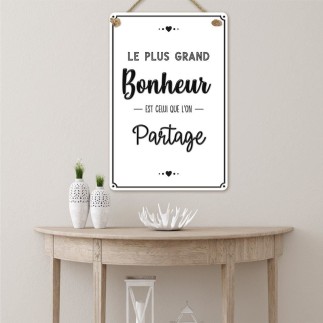 Plaque Metal 40x60 Le Plus Grand Bonheur