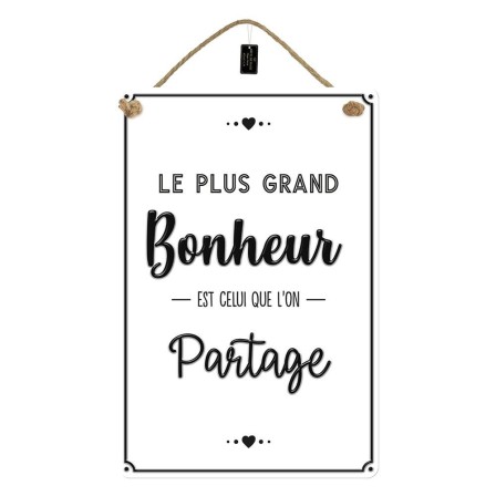 Plaque Metal 40x60 Le Plus Grand Bonheur
