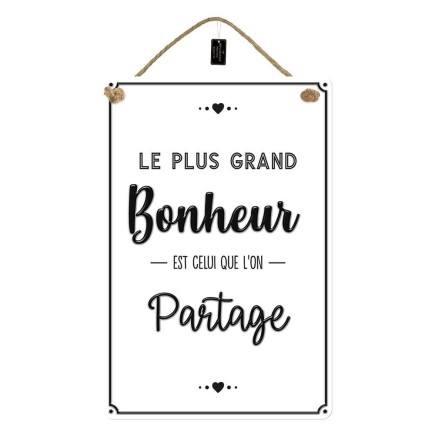 Plaque Metal 40x60 Le Plus Grand Bonheur