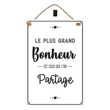 Plaque Metal 40x60 Le Plus Grand Bonheur