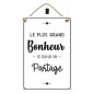Plaque Metal 40x60 Le Plus Grand Bonheur