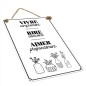 Plaque Metal 40x60 Vivre, Rire, Aimer