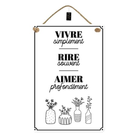 Plaque Metal 40x60 Vivre, Rire, Aimer