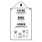 Plaque Metal 40x60 Vivre, Rire, Aimer