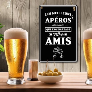 Plaque Metal 20x30 Les Meilleurs Apero