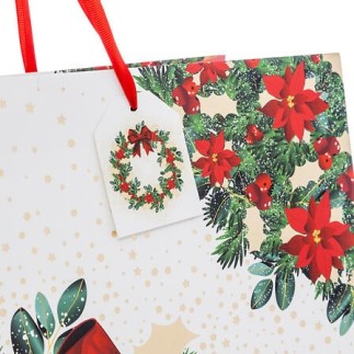 Sac cadeau couronne Noël taille jumbo