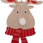 Sujet renne écharpe bois 17cm
