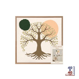 Toile Tuftee Arbre De Vie 40x40Cm