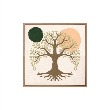 Toile Tuftee Arbre De Vie 40x40Cm