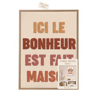 Toile Tuftee Ici Le Bonheur Est Fait Maison