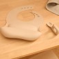 Set bavoir et cuillère Yum silicone beige