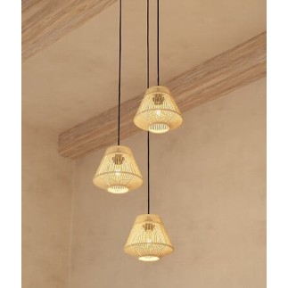 Suspensions 3 lampes Jily corde naturel