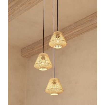 Suspensions 3 lampes Jily corde naturel