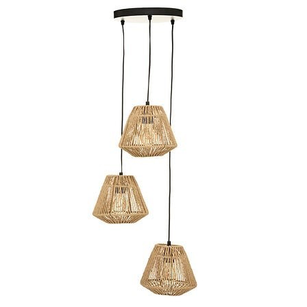 Suspensions 3 lampes Jily corde naturel