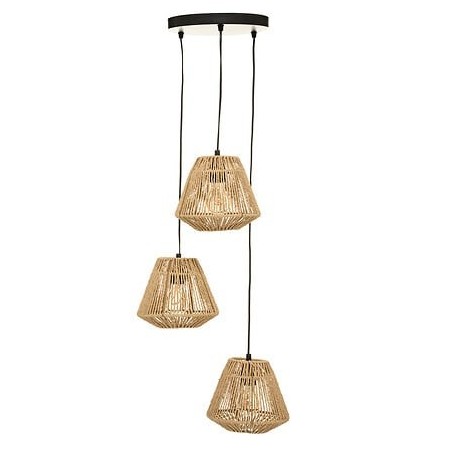 Suspensions 3 lampes Jily corde naturel