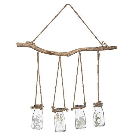 Suspension 4 bouteilles Ija fleurs naturelles