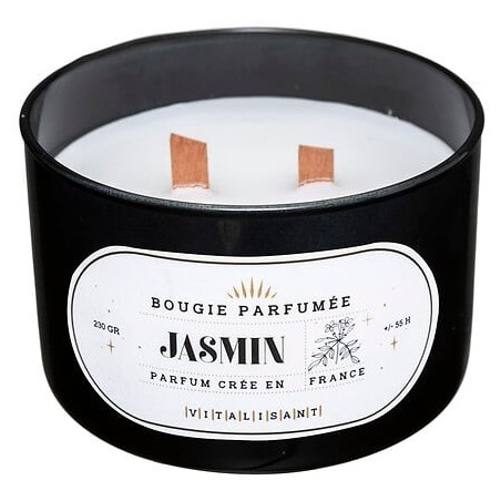 Bougie parfumée Snow 470 g pot verre jasmin