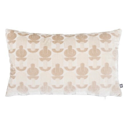 Coussin jacquard Luna velours beige