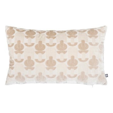 Coussin jacquard Luna 30 x 50 cm velours beige lin