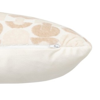 Coussin jacquard long velours beige