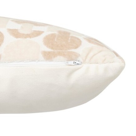 Coussin jacquard long velours beige