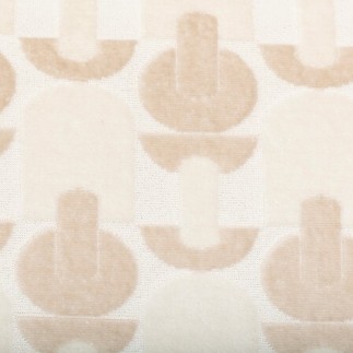 Coussin jacquard Luna 35 x 55 cm velours beige lin