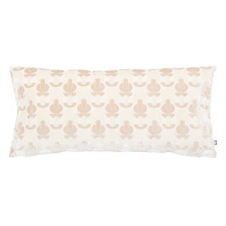 Coussin jacquard Luna 35 x 55 cm velours beige lin