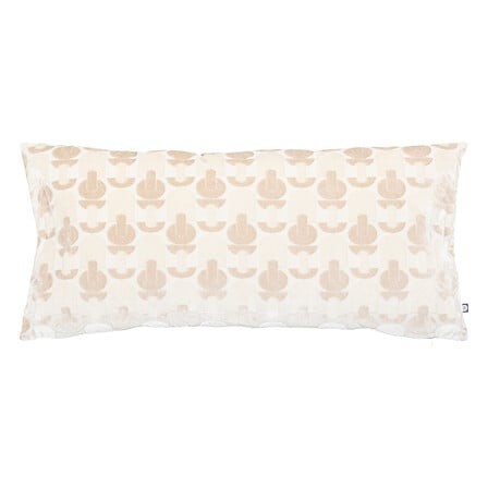 Coussin jacquard long velours beige