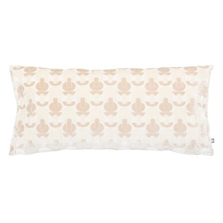Coussin jacquard Luna 35 x 55 cm velours beige lin