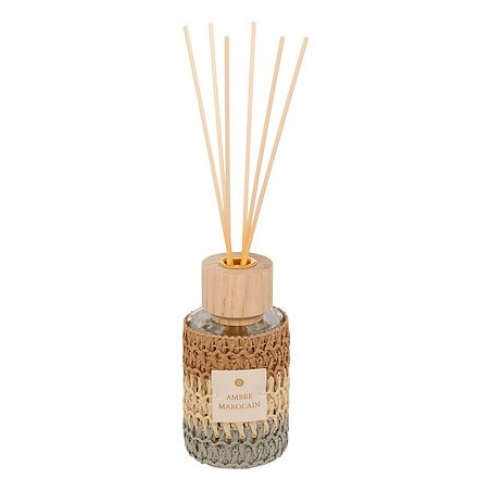 Diffuseur de parfum Zaya 220 ml verre et fibres naturelles ambre